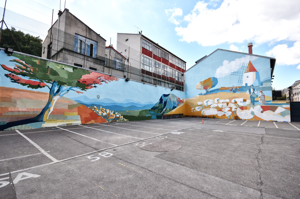 fresque street art école
